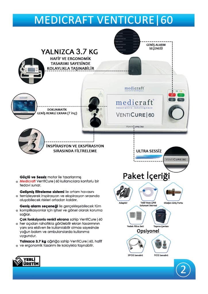 Medicraft Venticure 60 Ventilatör Cihazı - Görsel 2