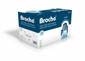 Brosch Steril Latex Cerrahi Eldiven – Pudrasız 1 Çift 7 Numara