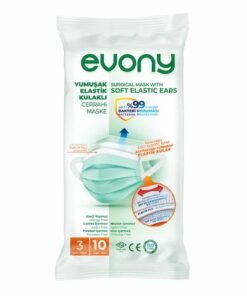 Evony Yumuşak Elastik Kulaklı Cerrahi Maske 10'lu Paket