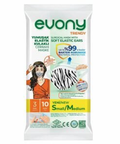 Evony Trendy Yumuşak Elastik Kulaklı Cerrahi Maske 10'lu Paket