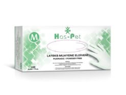 Has-Pet Lateks Muayene Eldiveni Pudrasız 100 Adet Medium