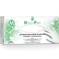 Has-Pet Lateks Muayene Eldiveni Pudrasız 100 Adet Medium