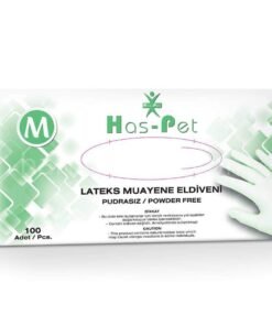 Has-Pet Lateks Muayene Eldiveni Pudrasız 100 Adet Medium