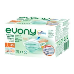 Evony Yumuşak Elastik Kulaklı Cerrahi Maske 50'li Kutu