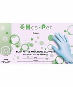 Has-Pet Mavi Nitril Eldiven 100 Adet Medium