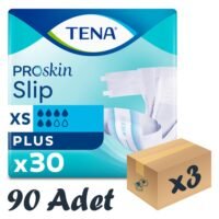 TENA ProSkin Slip Plus Bel Bantlı Hasta Bezi, En Küçük Boy (XS), 6 Damla, 30’lu 3 Paket 90 Adet