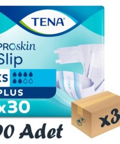 TENA ProSkin Slip Plus Bel Bantlı Hasta Bezi, En Küçük Boy (XS), 6 Damla, 30’lu 3 Paket 90 Adet