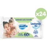 Molfix İzotonik Sulu Islak Mendil Ferah Temizlik 60'lı 24 Paket