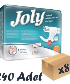 Joly Esnek Bel Bantlı Yetişkin Hasta Bezi Large 30'lu 8 Paket 240 Adet