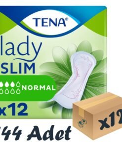 TENA Lady Slim Normal, Kadın Mesane Pedi, 3 Damla, 12'li 12 Paket 144 Adet