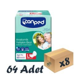Canped Anatomik Hasta Bezi Büyük Boy Large 8'li 8 Paket 64 Adet
