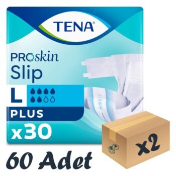 TENA ProSkin Slip Plus Bel Bantlı Hasta Bezi, Büyük Boy (L), 6 Damla, 30'lu 2 Paket 60 Adet