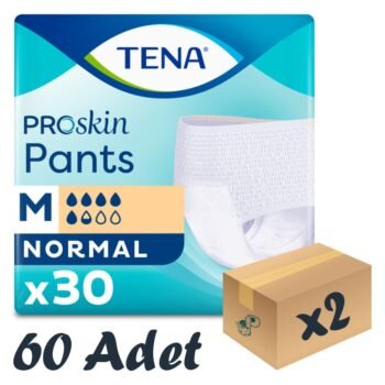 TENA ProSkin Pants Normal Emici Külot, Orta Boy (M), 5.5 Damla, 30'lu 2 Paket 60 Adet