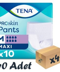 TENA ProSkin Pants Maxi Emici Külot, Orta Boy (M), 8 Damla, 10'lu 4 Paket 40 Adet
