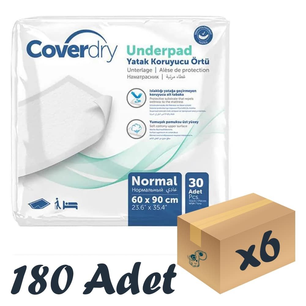 Coverdry Yatak Koruyucu Örtü 60x90 cm 30'lu 6 Paket 180 Adet