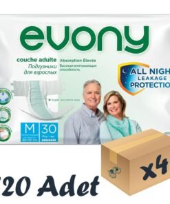 Evony Bel Bantlı Yetişkin Hasta Bezi Medium 30'lu 4 Paket 120 Adet