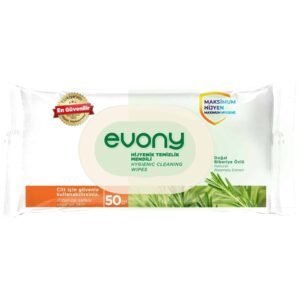 Evony Hijyenik Temizlik Mendili Kapaklı 50'li Paket