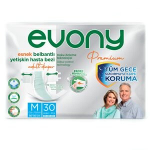 Evony Premium Esnek Bel Bantlı Yetişkin Hasta Bezi Medium 30'lu Paket