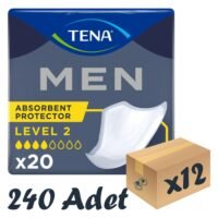 TENA Men Level-2, Erkek Mesane Pedi, 4 Damla, 20'li 12 Paket 240 Adet