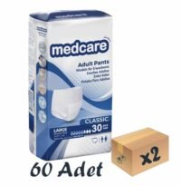 Medcare Klasik Emici Külot Yetişkin Hasta Bezi 5,5 Damla Large L Beden 30'lu 2 Paket 60 Adet