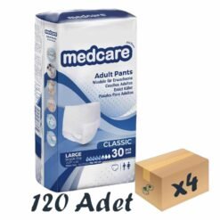 Medcare Classic Emici Külot Yetişkin Hasta Bezi 5,5 Damla Large L Beden 30'lu 4 Paket 120 Adet