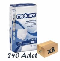 Medcare Klasik Emici Külot Yetişkin Hasta Bezi 5,5 Damla Large L Beden 30'lu 8 Paket 240 Adet