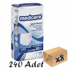 Medcare Classic Emici Külot Yetişkin Hasta Bezi 5,5 Damla Large L Beden 30'lu 8 Paket 240 Adet