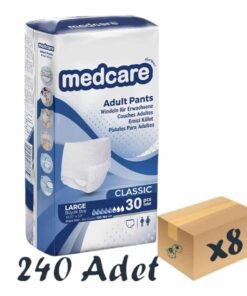 Medcare Classic Emici Külot Yetişkin Hasta Bezi 5,5 Damla Large L Beden 30'lu 8 Paket 240 Adet