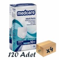 Medcare Klasik Emici Külot Yetişkin Hasta Bezi 5,5 Damla Medium M Beden 30'lu 4 Paket 120 Adet