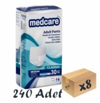 Medcare Klasik Emici Külot Yetişkin Hasta Bezi 5,5 Damla Medium M Beden 30'lu 8 Paket 240 Adet