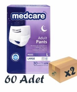 Medcare Maxi Emici Külot Yetişkin Hasta Bezi Large L Beden 8 Damla 30'lu 2 Paket 60 Adet