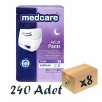 Medcare Maxi Emici Külot Yetişkin Hasta Bezi Medium M Beden 8 Damla 30'lu 8 Paket 240 Adet