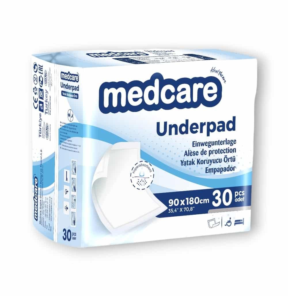 Medcare Normal Yatak Koruyucu Örtü 90x180cm 30'lu Paket (Mavi)