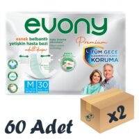 Evony Premium Esnek Bel Bantlı Yetişkin Hasta Bezi Medium 30’lu 2 Paket 60 Adet