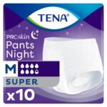 TENA ProSkin Pants Night Emici Külot Gece Bezi, Orta Boy (M), 7.5 Damla 10'lu Paket