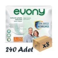 Evony Bel Bantlı Yetişkin Hasta Bezi Large 30'lu 8 Paket 240 Adet