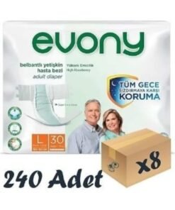 Evony Bel Bantlı Yetişkin Hasta Bezi Large 30'lu 8 Paket 240 Adet