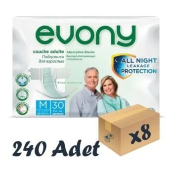 Evony Bel Bantlı Yetişkin Hasta Bezi Medium 30'lu 8 Paket 240 Adet