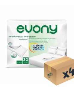 Evony Yatak Koruyucu Örtü 60x90 cm 30'lu 4 Paket 120 Adet