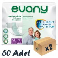 Evony Bel Bantlı Yetişkin Hasta Bezi XLarge 30'lu 2 Paket 60 Adet