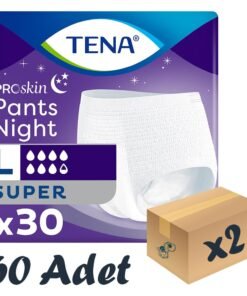 TENA ProSkin Pants Night Emici Külot Gece Bezi, Büyük Boy (L), 7.5 Damla 30’lu 2 Paket 60 Adet