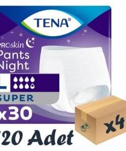 TENA ProSkin Pants Night Emici Külot Gece Bezi, Büyük Boy (L), 7.5 Damla 30’lu 4 Paket 120 Adet