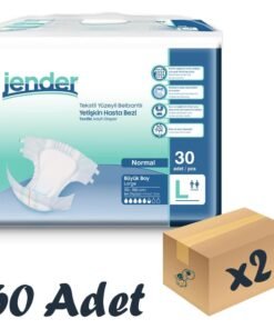 Jender Tekstil Yüzeyli Bel Bantlı Yetişkin Hasta Bezi Large 30'lu 2 Paket 60 Adet