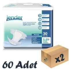 Jender Tekstil Yüzeyli Bel Bantlı Yetişkin Hasta Bezi Medium 30'lu 2 Paket 60 Adet