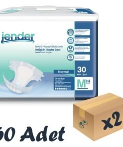 Jender Tekstil Yüzeyli Bel Bantlı Yetişkin Hasta Bezi Medium 30'lu 2 Paket 60 Adet