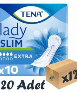 TENA Lady Slim Extra, Kadın Mesane Pedi, 4 Damla, 10'lu 12 Paket 120 Adet