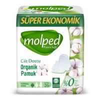 Molped Pure & Soft Organik Pamuk Normal Süper Ekonomik 26'lı Paket