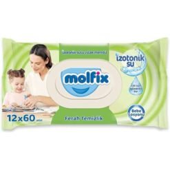 Molfix İzotonik Sulu Islak Mendil Ferah Temizlik 60'lı 12 Paket