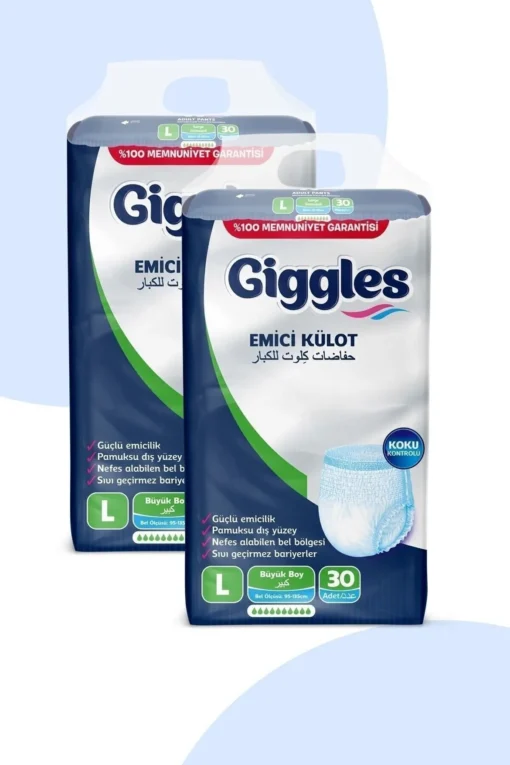 Giggles Yetişkin Emici Külot Large 30'lu 2 Paket 60 Adet