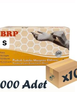 BRP Lateks Pudralı Muayene Eldiveni 10 Kutu 1000 Adet Small
